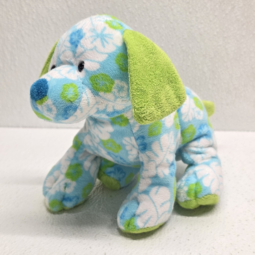Webkinz Tropical Island Pup Blue Green Plush HM600 Ganz NO CODE